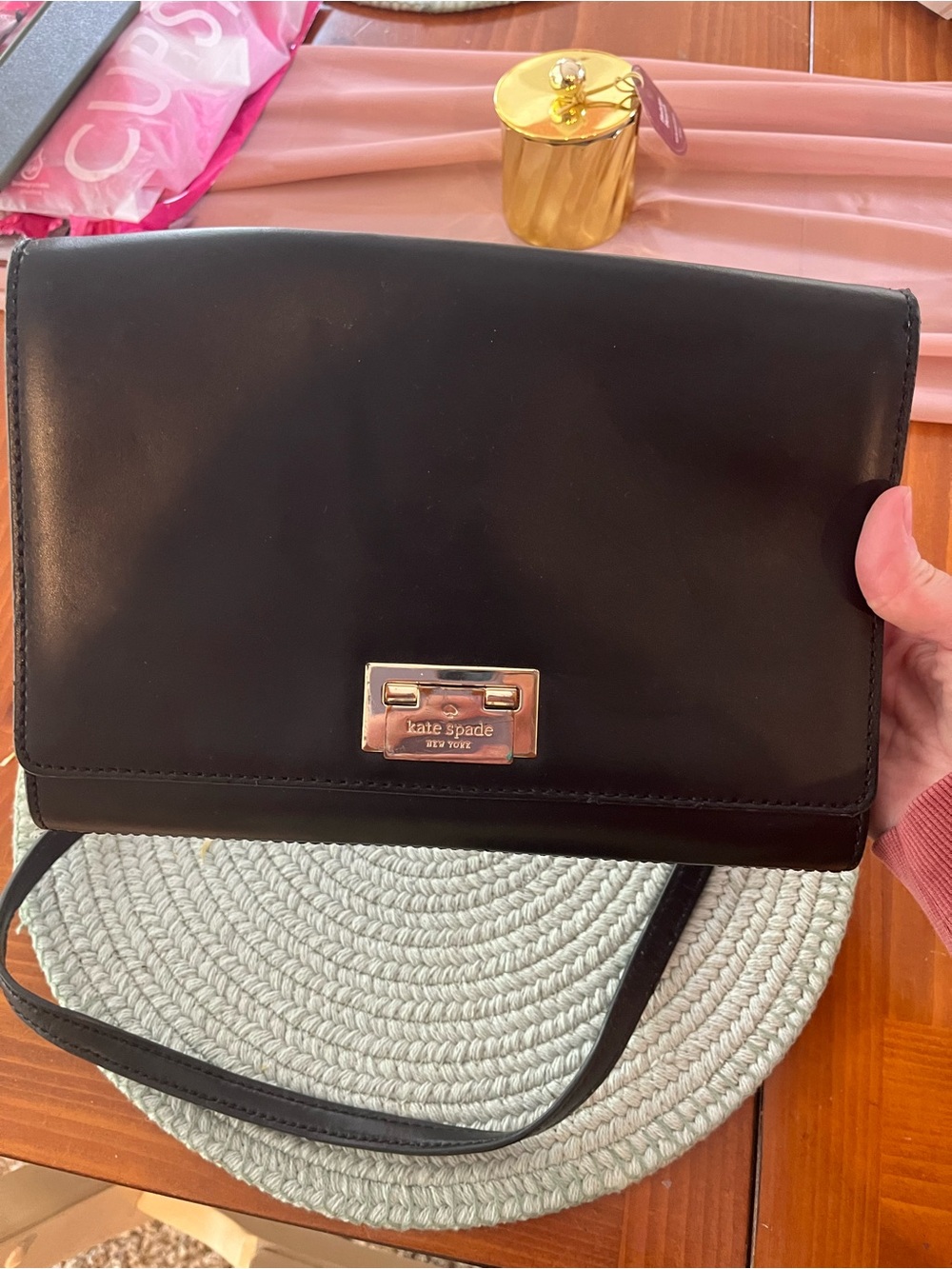 kate spade Black Leather Crossbody Bag